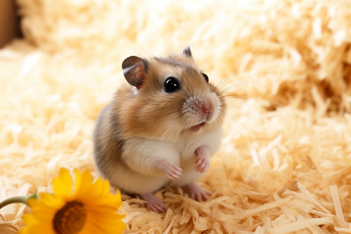 Hamster in bedding